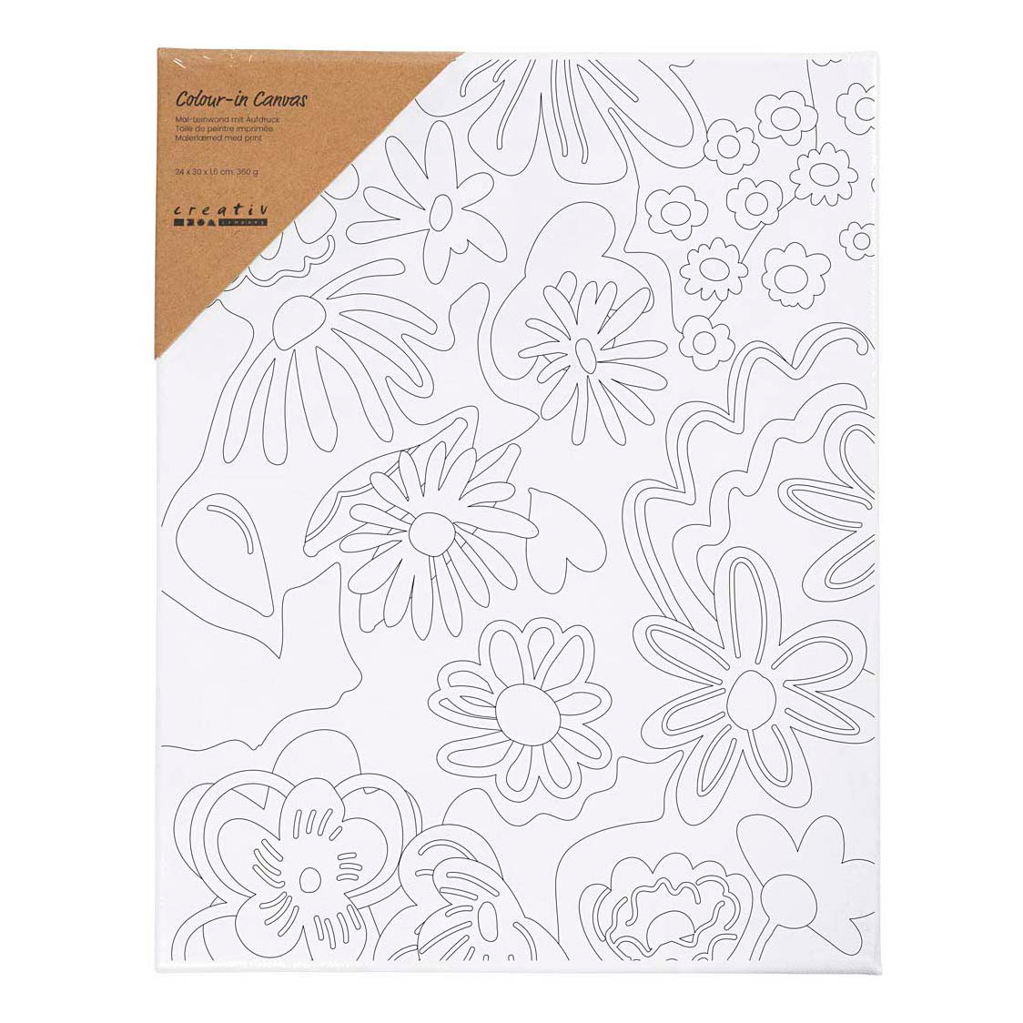 Schildercanvas met Print Bloemen - 24x30cm