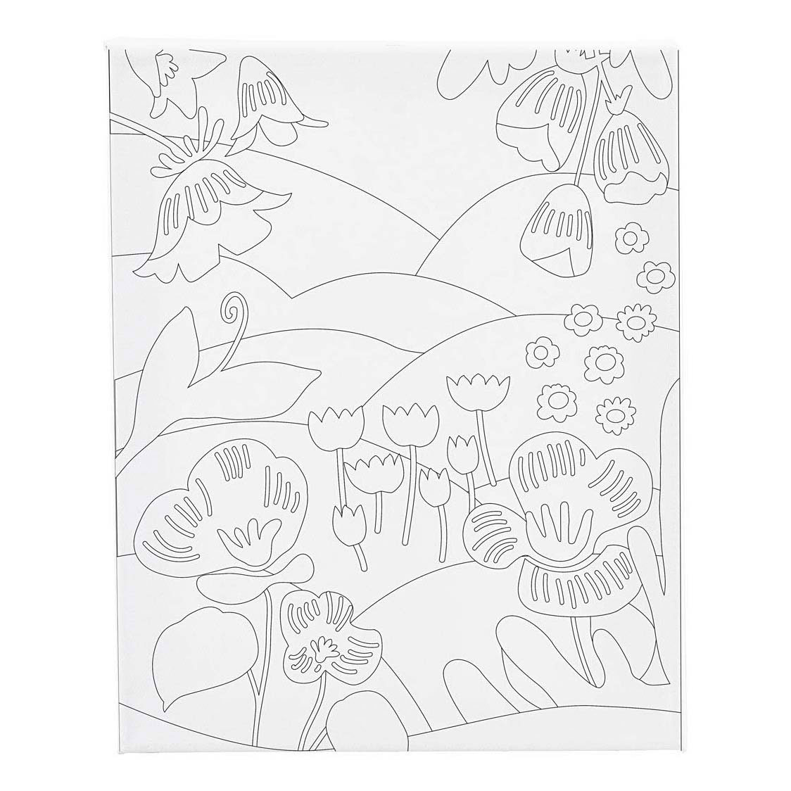 Toile imprimée avec paysage floral - 24 x 30 cm