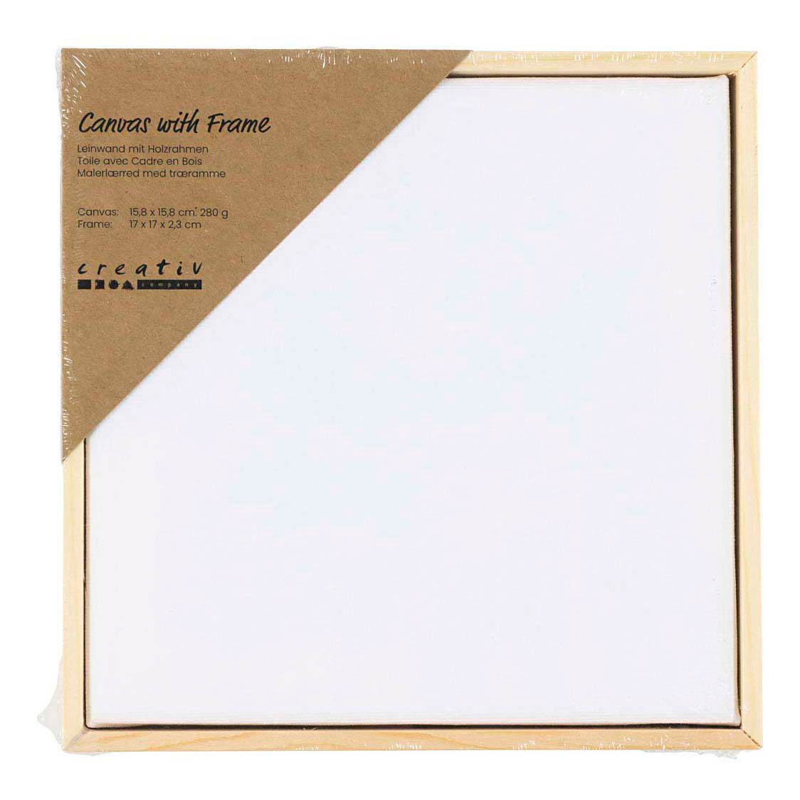 Toile tendue sur châssis 280 g/m², 15,8 x 15,8 cm - Blanche Toile tendue sur châssis 280 g/m², 15,8 x 15,8 cm - Blanche