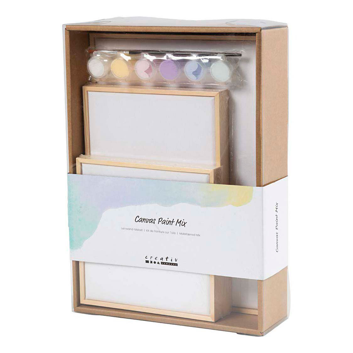 Set Gespannen Canvast met Verf en Kwast