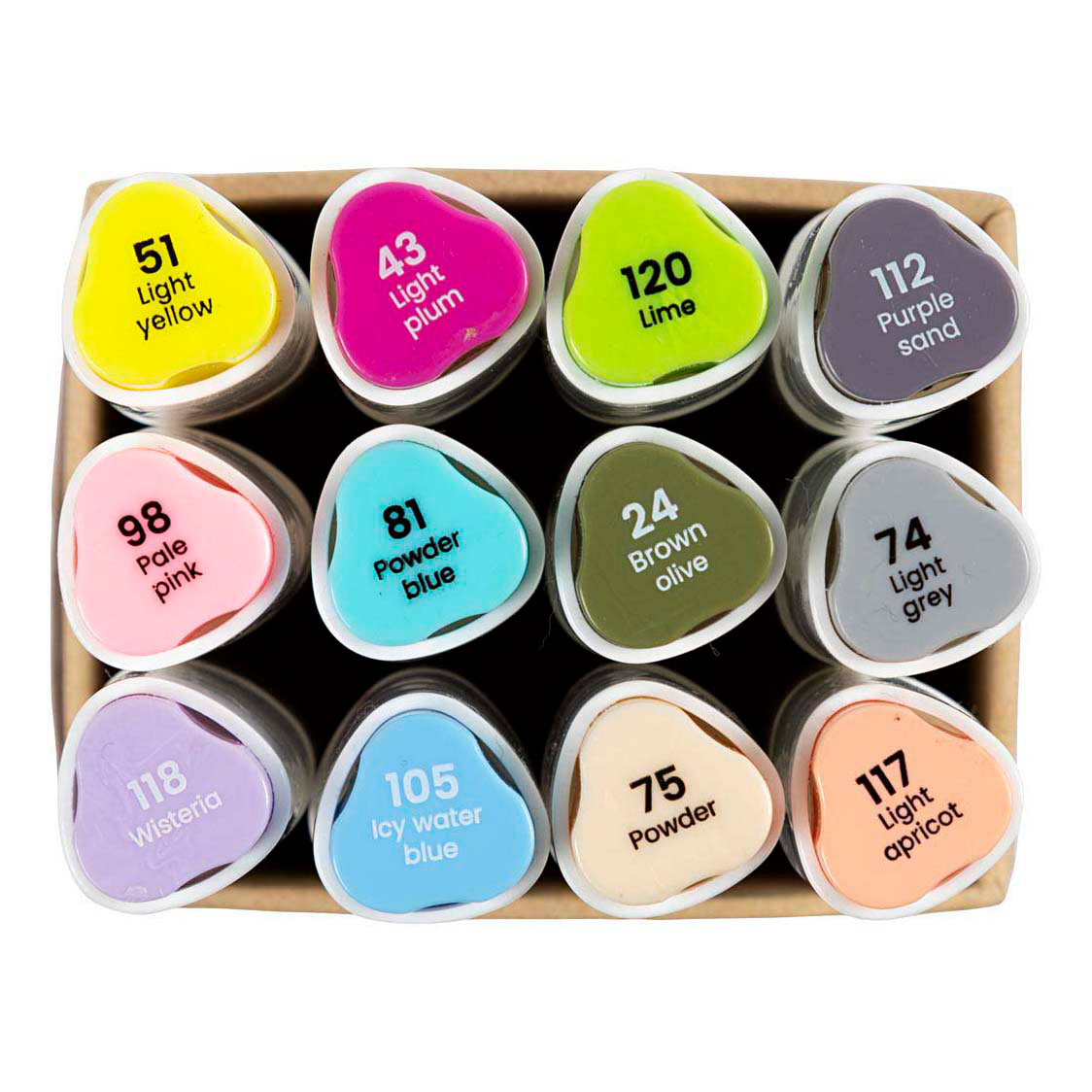 Tekenstift Lijndikte 1+8mm Pastelkleuren - 12st.