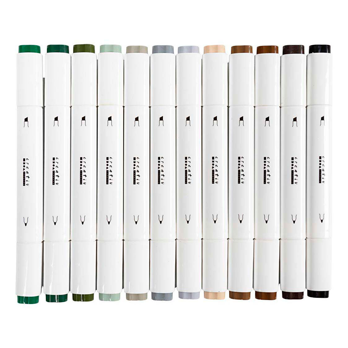 Tekenstift Lijndikte 1+8mm Natuurlijke Kleuren - 12st.