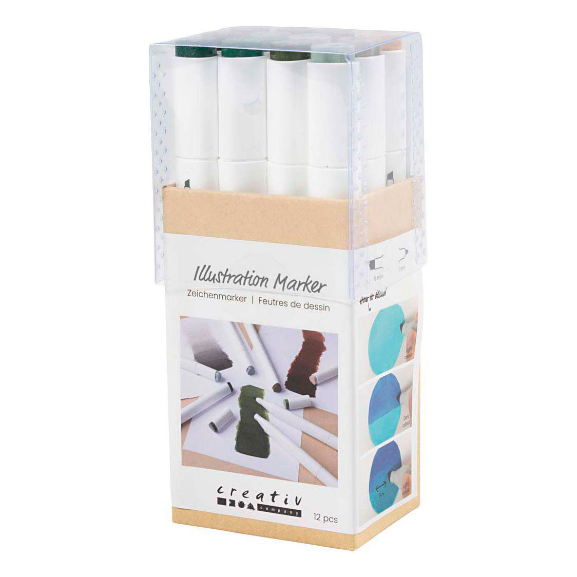 Tekenstift Lijndikte 1+8mm Natuurlijke Kleuren - 12st. Tekenstift Lijndikte 1+8mm Natuurlijke Kleuren - 12st.