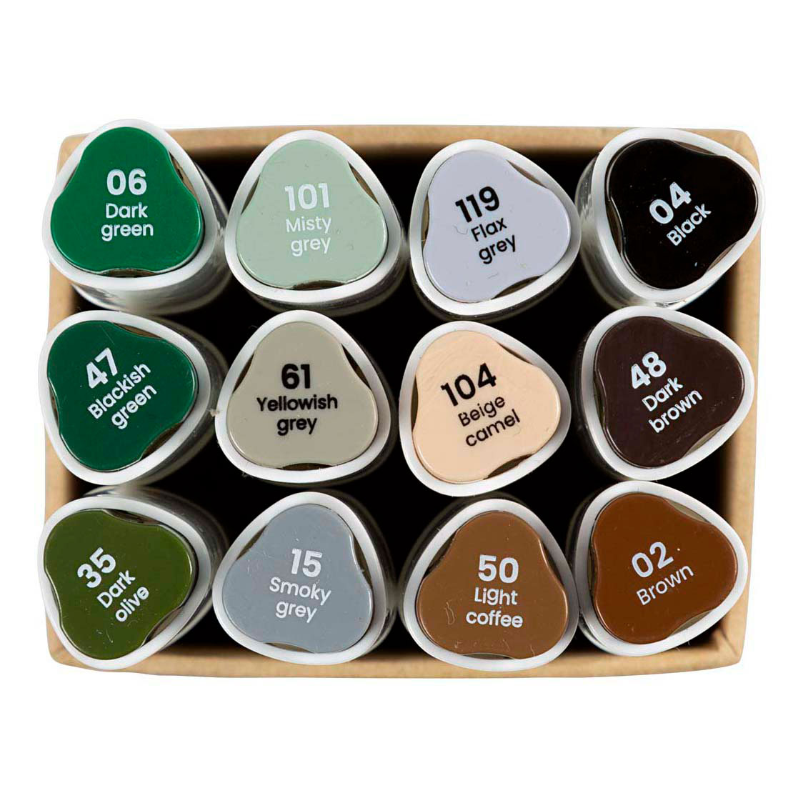 Tekenstift Lijndikte 1+8mm Natuurlijke Kleuren - 12st. Tekenstift Lijndikte 1+8mm Natuurlijke Kleuren - 12st.