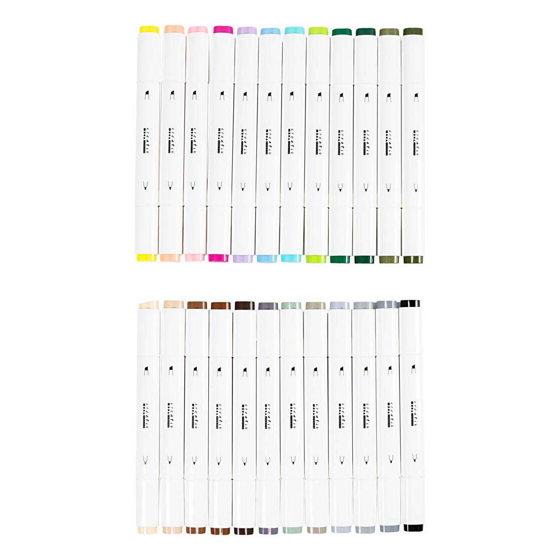 Zeichenstift Linienstärke 1+8mm Pastellfarben - 24 Stück.