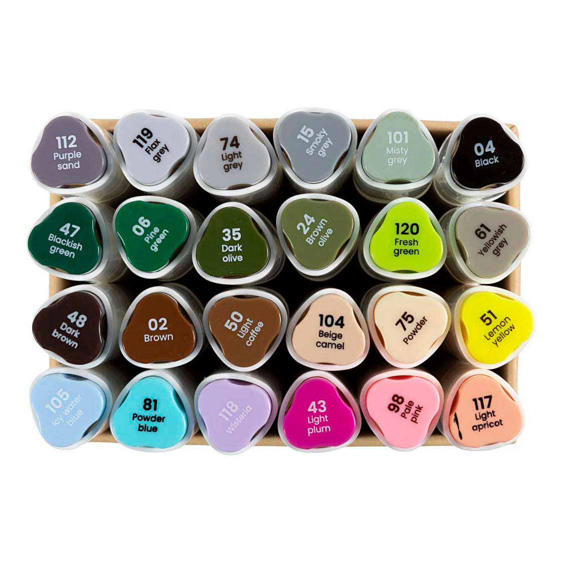 Zeichenstift Linienstärke 1+8mm Pastellfarben - 24 Stück.