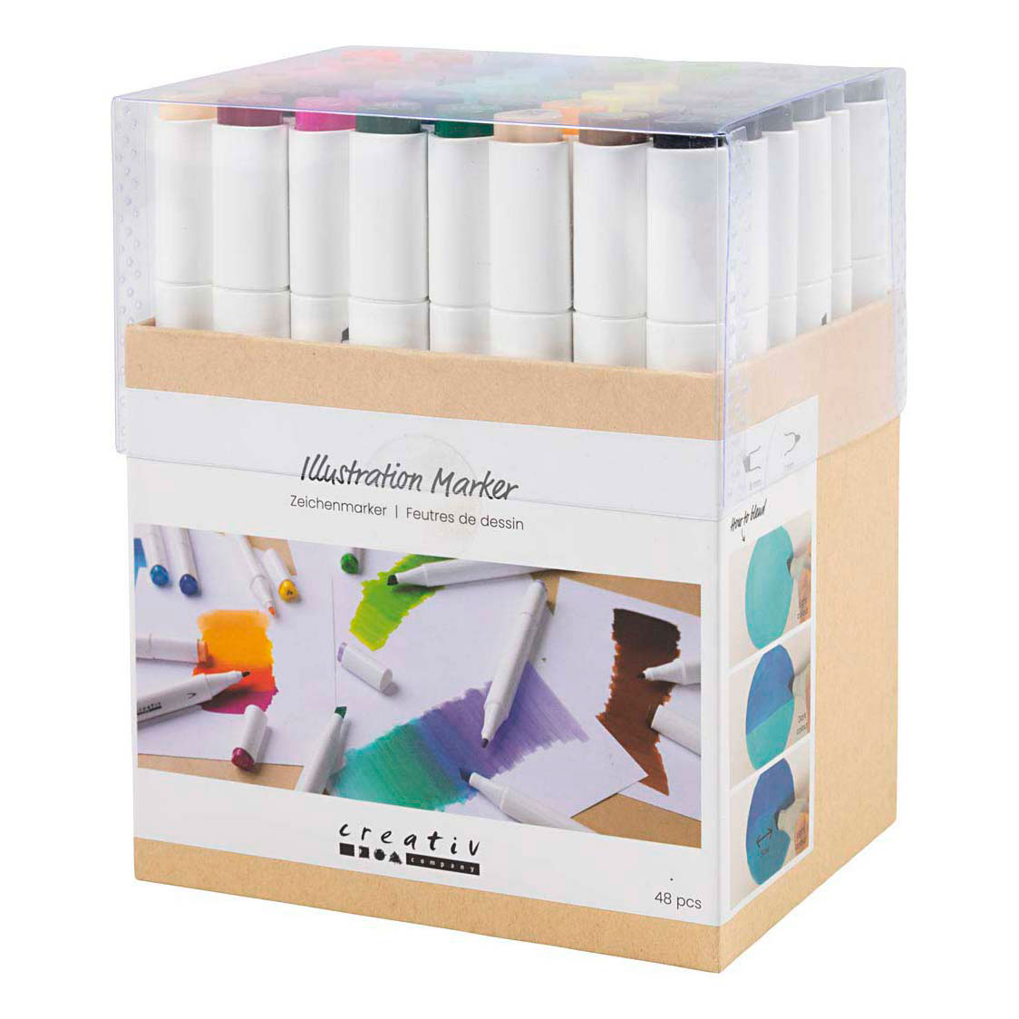 Tekenstift Lijndikte 1+8mm Standaardkleuren - 48st.