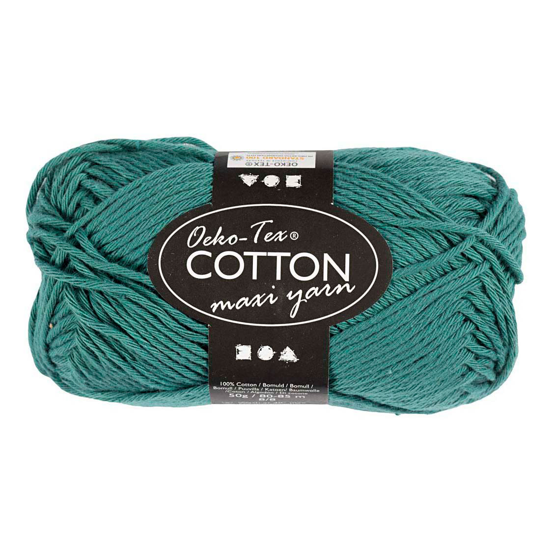 Baumwollgarn Größe 8/8 L: 80-85 M Petrol - 50gr.