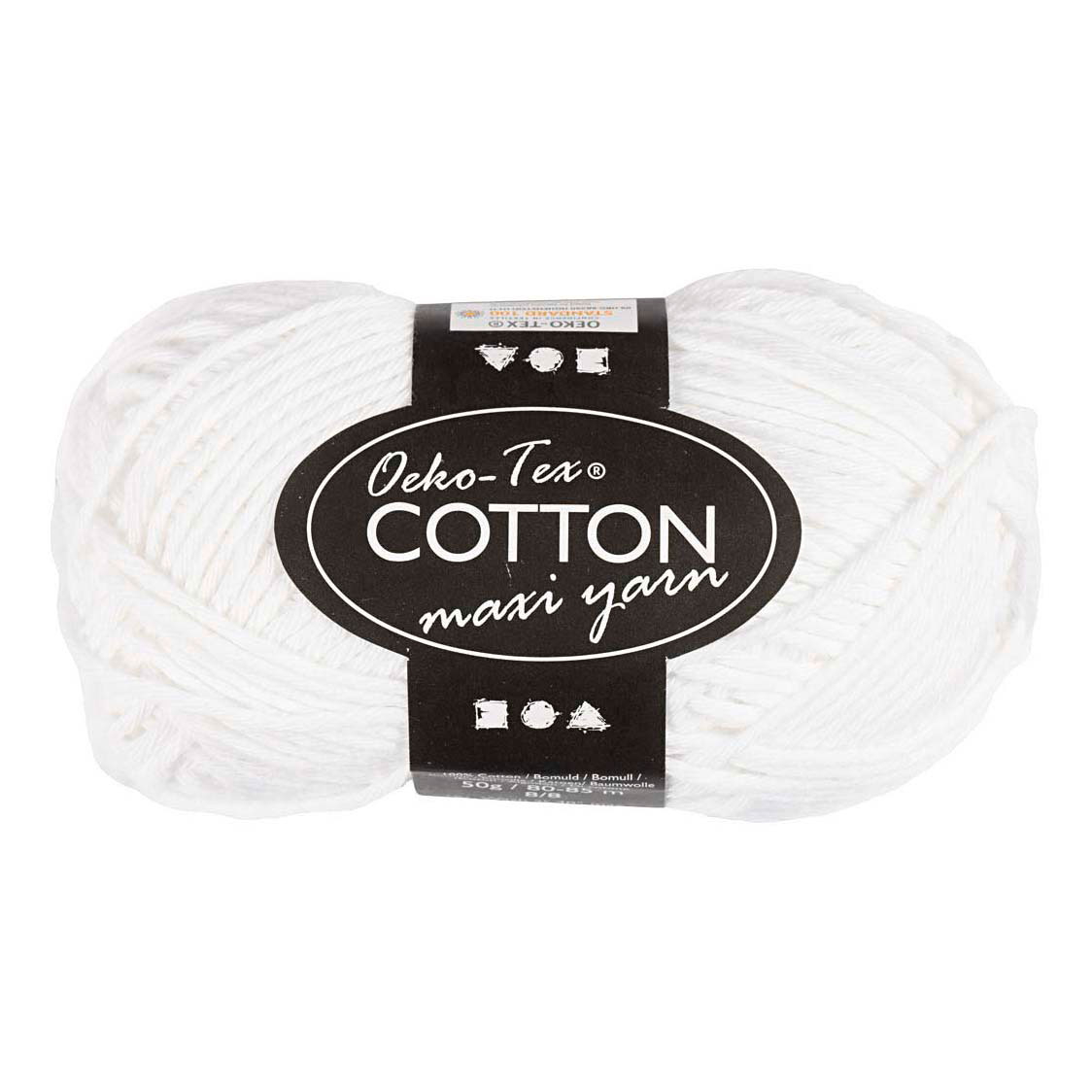 Fil de coton Taille 8/8 L : 80-85 M Blanc - 50gr.