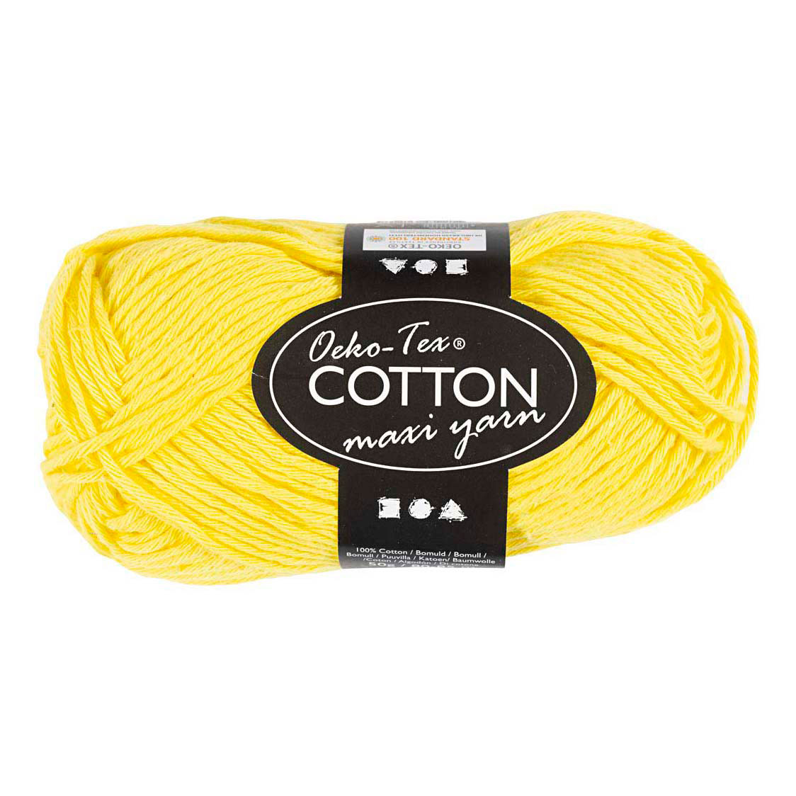 Fil de coton Taille 8/8 L : 80-85 M Jaune - 50gr.