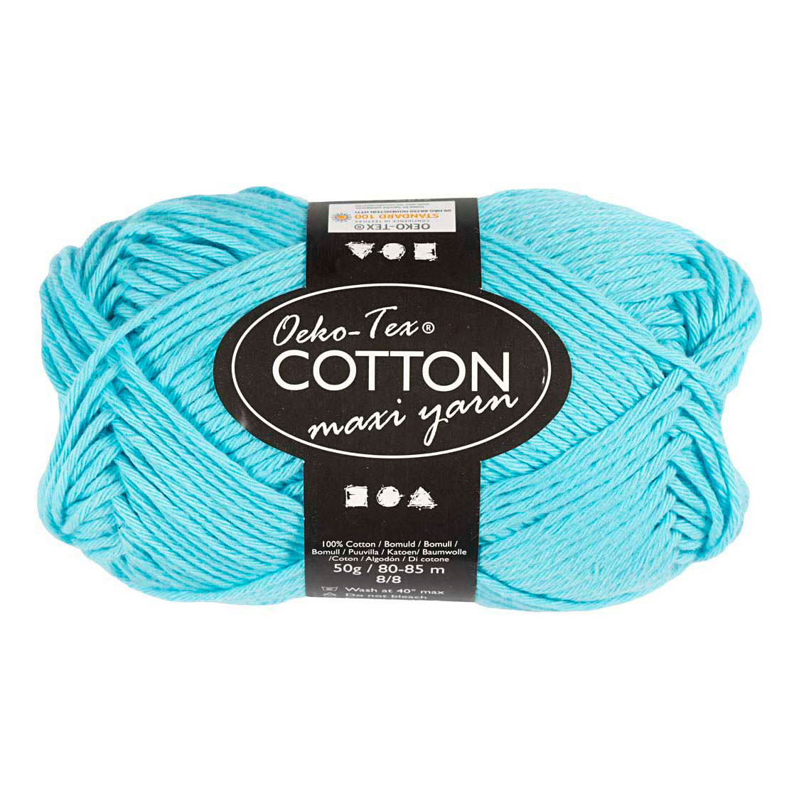 Fil de coton Taille 8/8 L : 80-85 M Turquoise - 50gr.