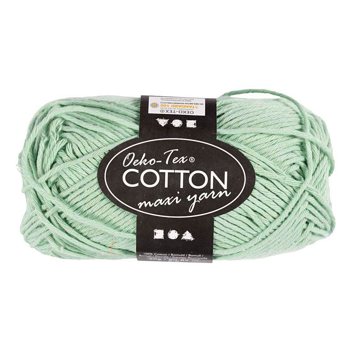 Baumwollgarn Stärke 8/8 L: 80-85 M Mintgrün - 50 g.
