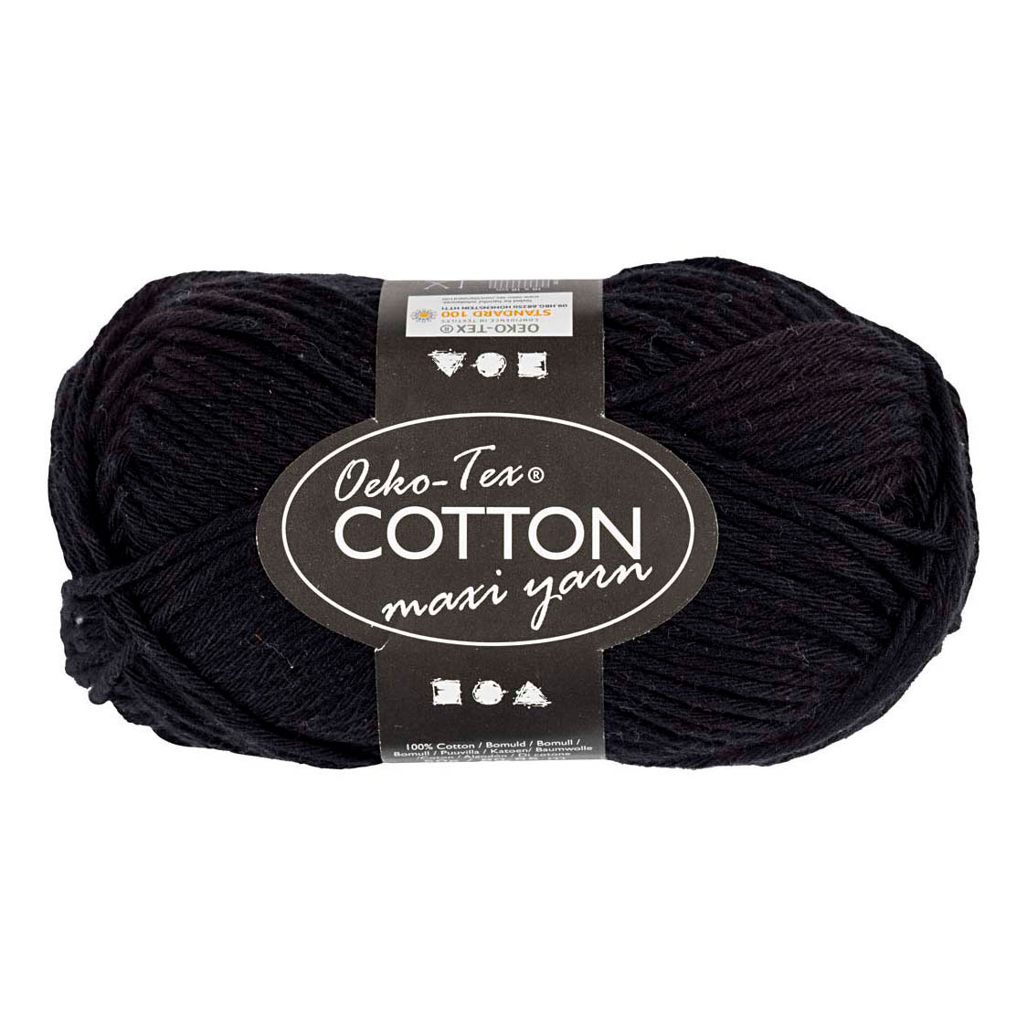Fil de coton Taille 8/8 L : 80-85 M Noir - 50gr.