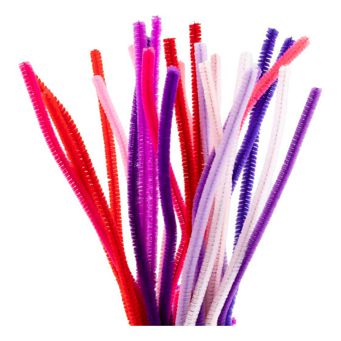 Chenille 6mm x 30cm Paars en Roze Harmonie - 25st.