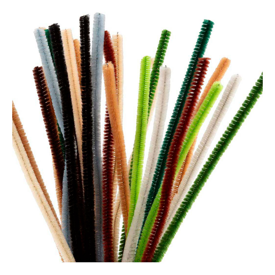 Chenille 6 mm x 30 cm Naturel - 25 pièces.