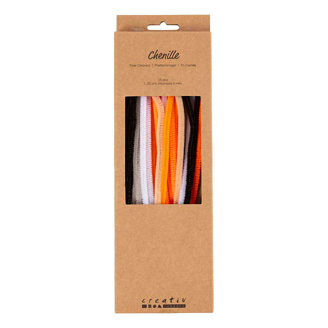 Chenille 6 mm x 30 cm Couleurs d'Halloween - 25 pièces.