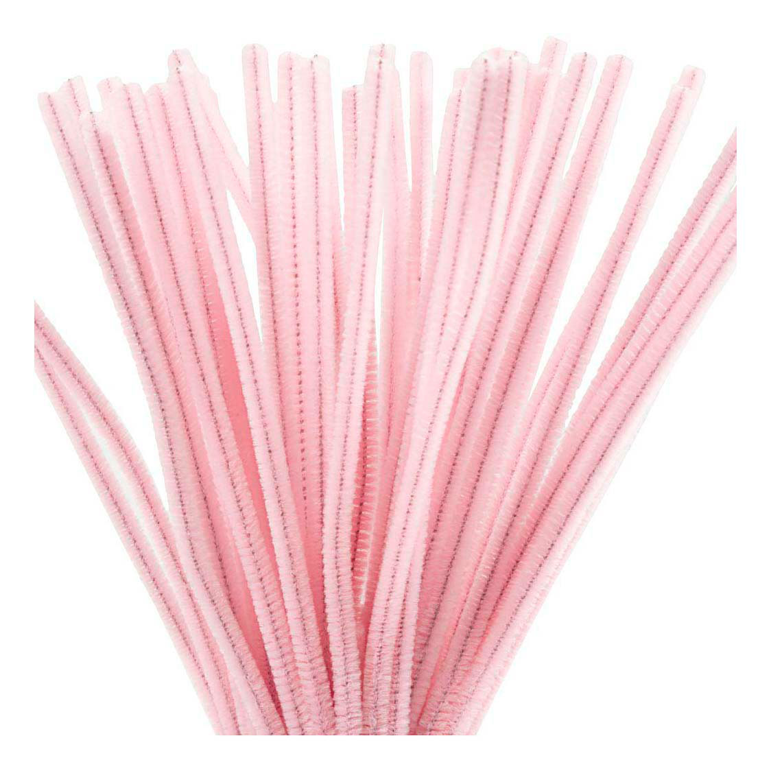 Chenille 6 mm x 30 cm Rose - 50 pièces.