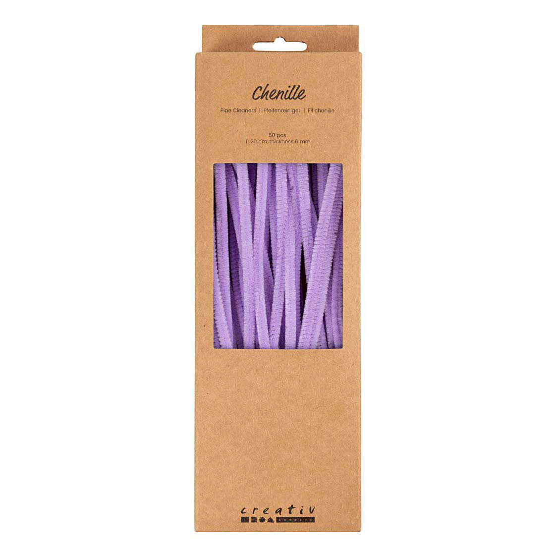 Chenille 6mm x 30cm Paars - 50st.