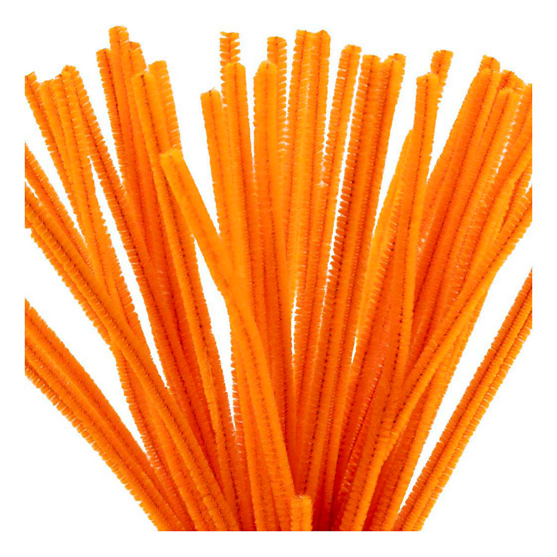 Chenille 6 mm x 30 cm Orange - 50 pièces.