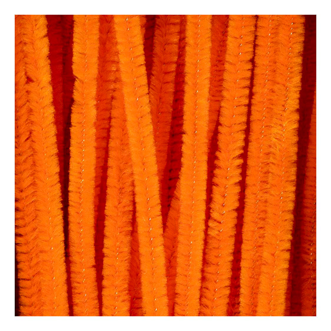 Chenille 6 mm x 30 cm Orange - 50 pièces.