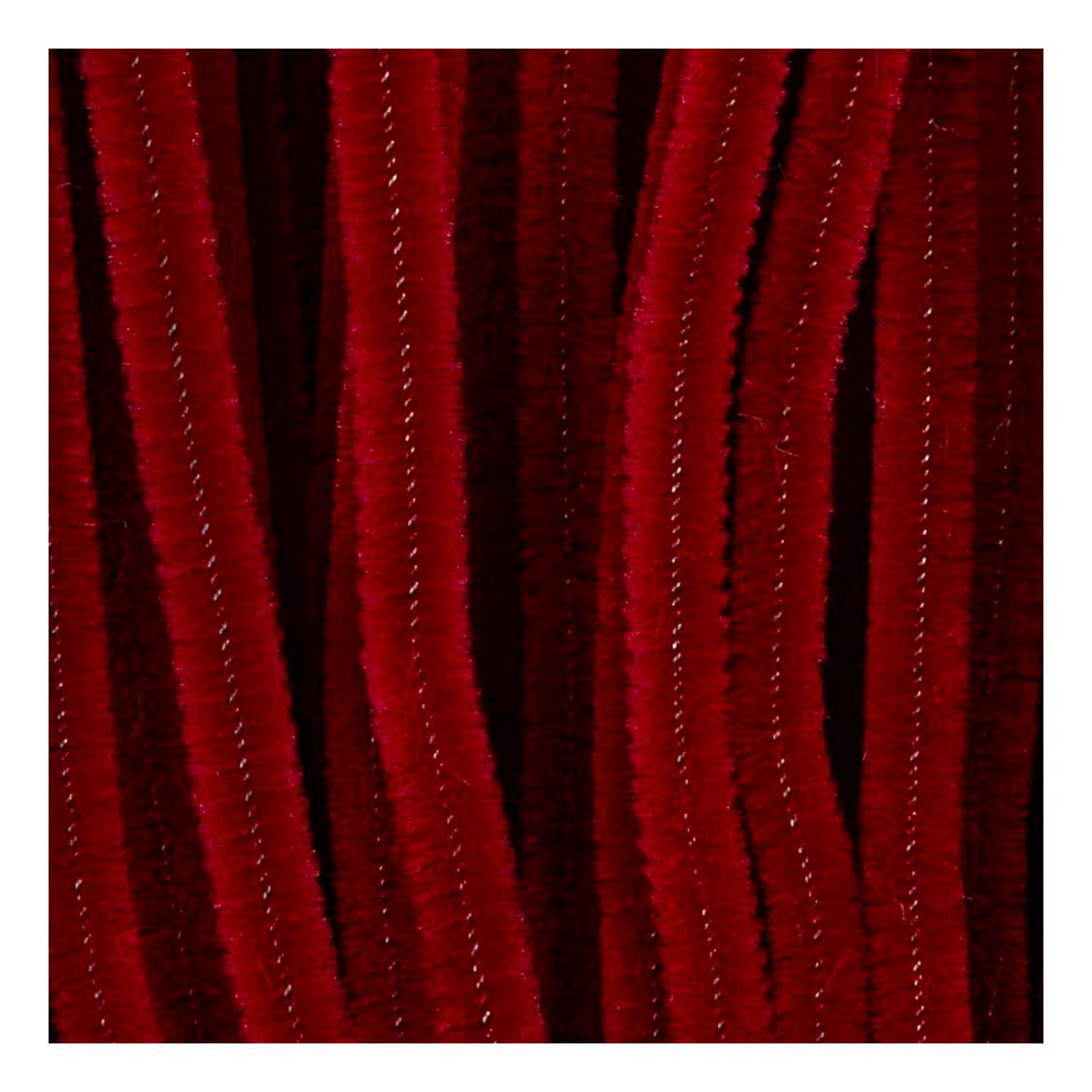Chenille 6mm x 30cm Donkerrood - 50st.