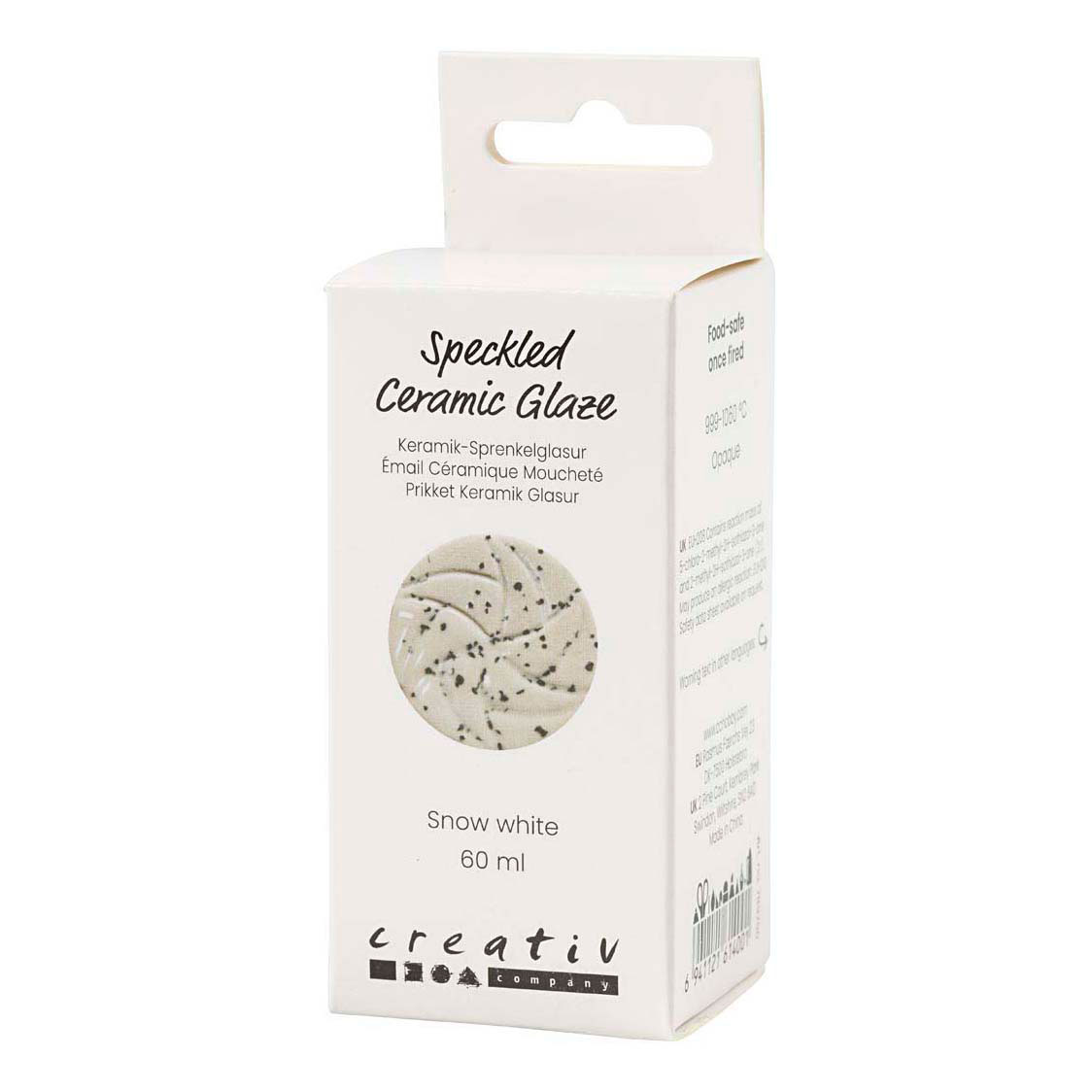 Gespikkeld Keramiek Glazuur 999-1060 C Dekkend Sneeuwwit - 60ml