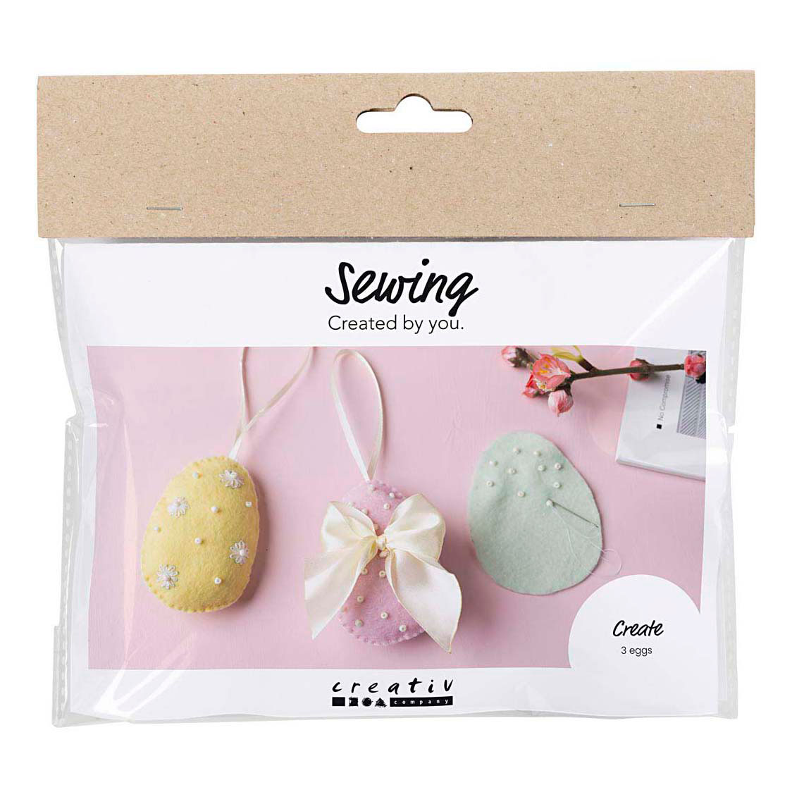 Mini kit de loisirs créatifs pour coudre des œufs de Pâques aux couleurs pastel