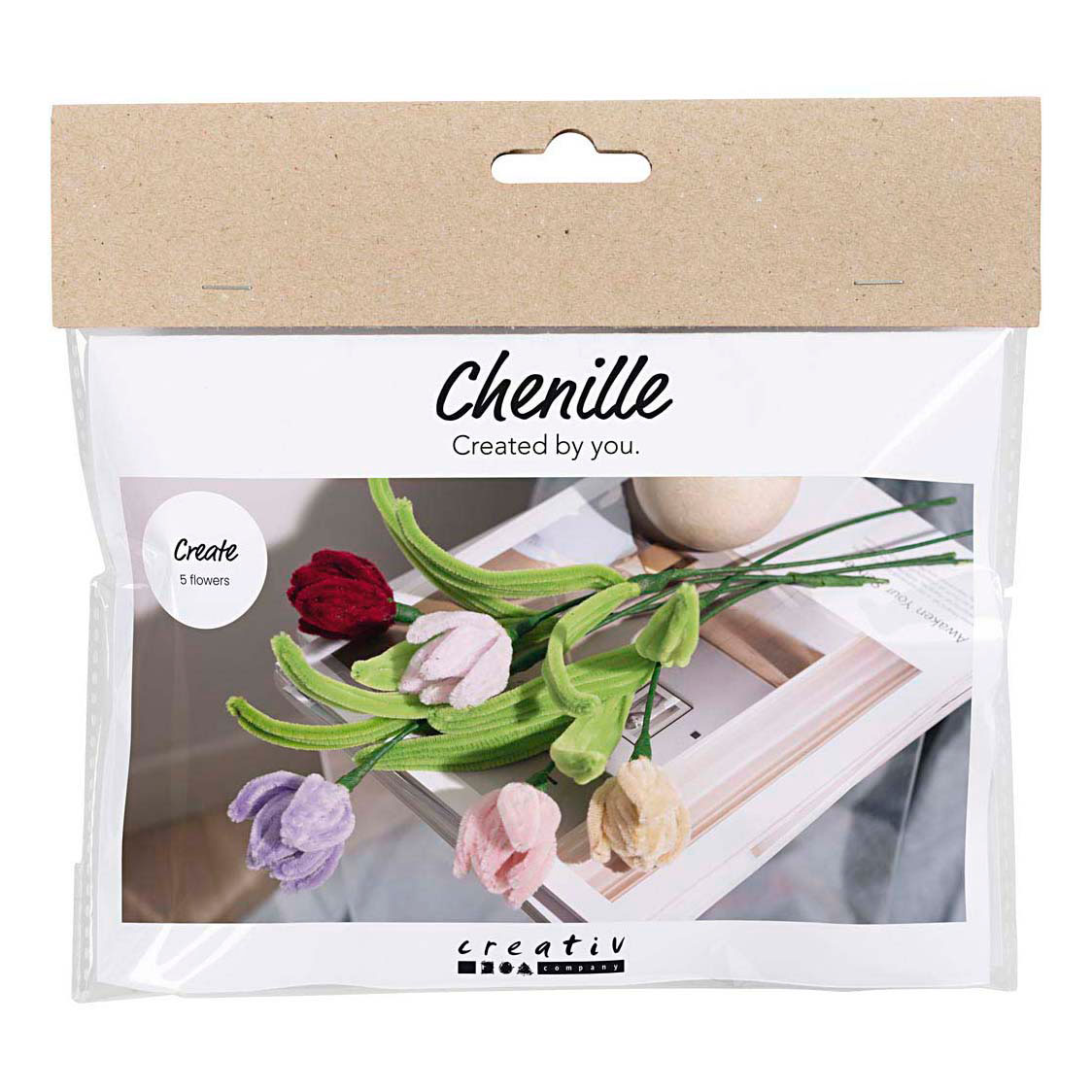 Mini kit de loisirs créatifs Tulipes Fleurs en fil chenille