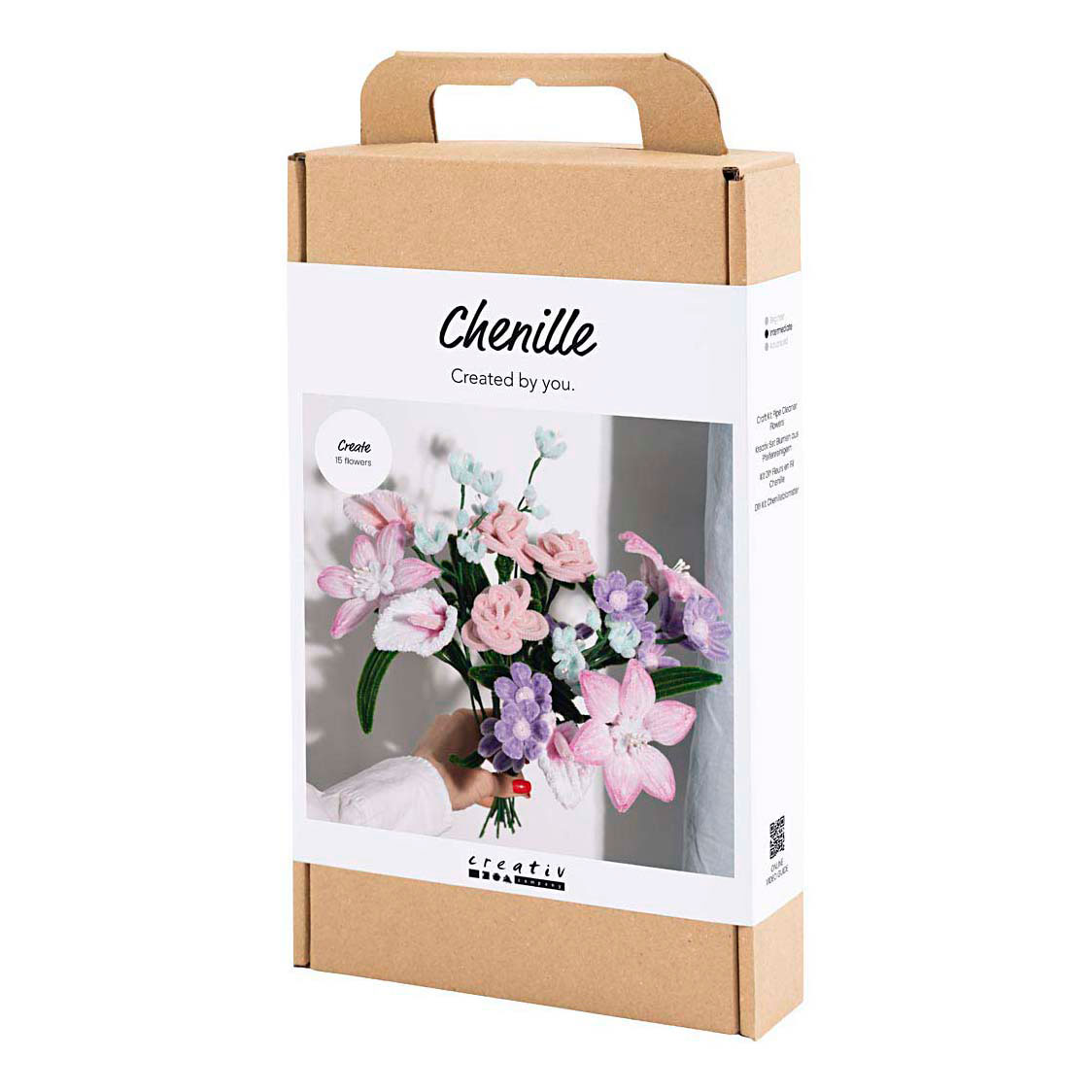 Kit de loisirs créatifs Fleurs en fil chenille Couleurs pastel Kit de loisirs créatifs Fleurs en fil chenille Couleurs pastel
