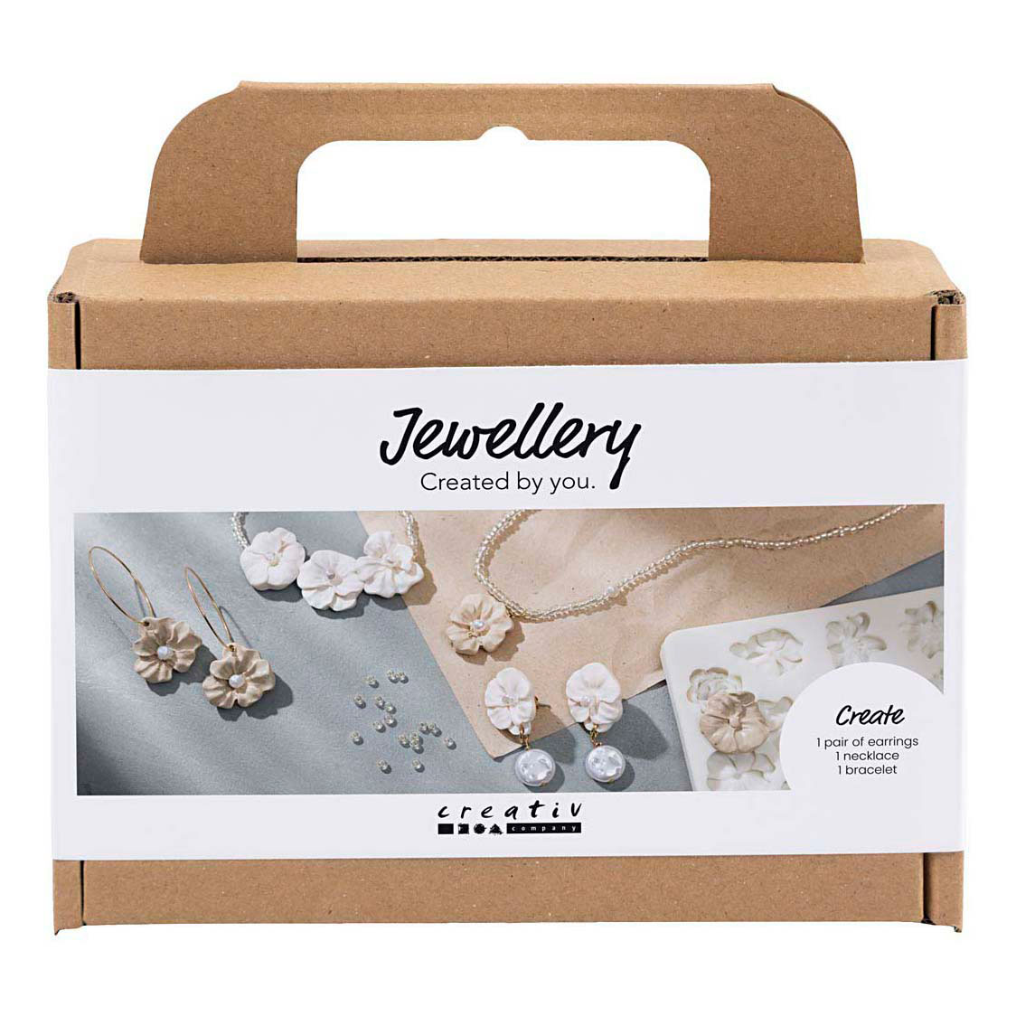 Mini Hobbyset Sieraden Oorbellen Armband en Halsketting Bloemontwerp