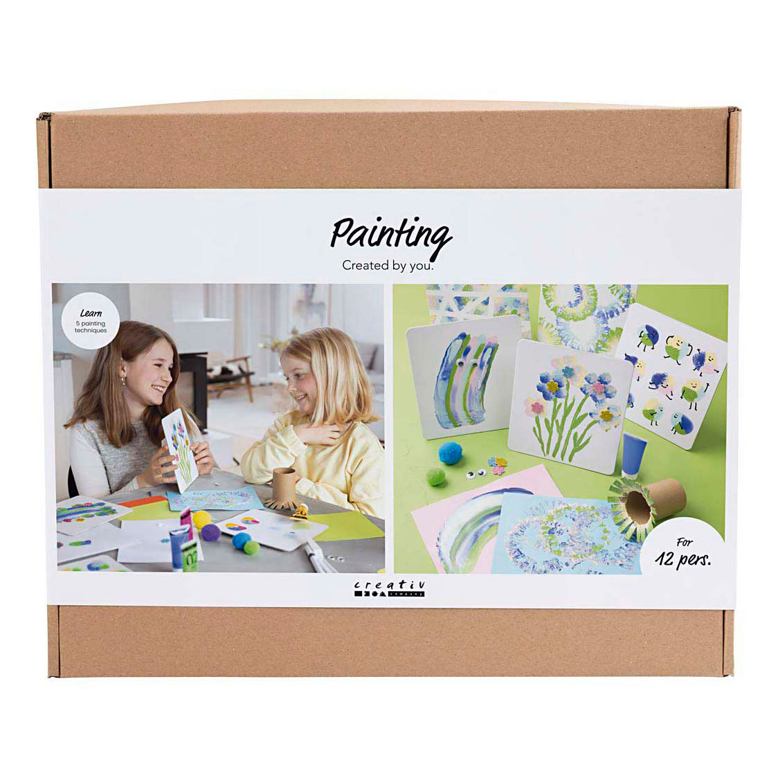 Ensemble de peinture de groupe de couleurs variées