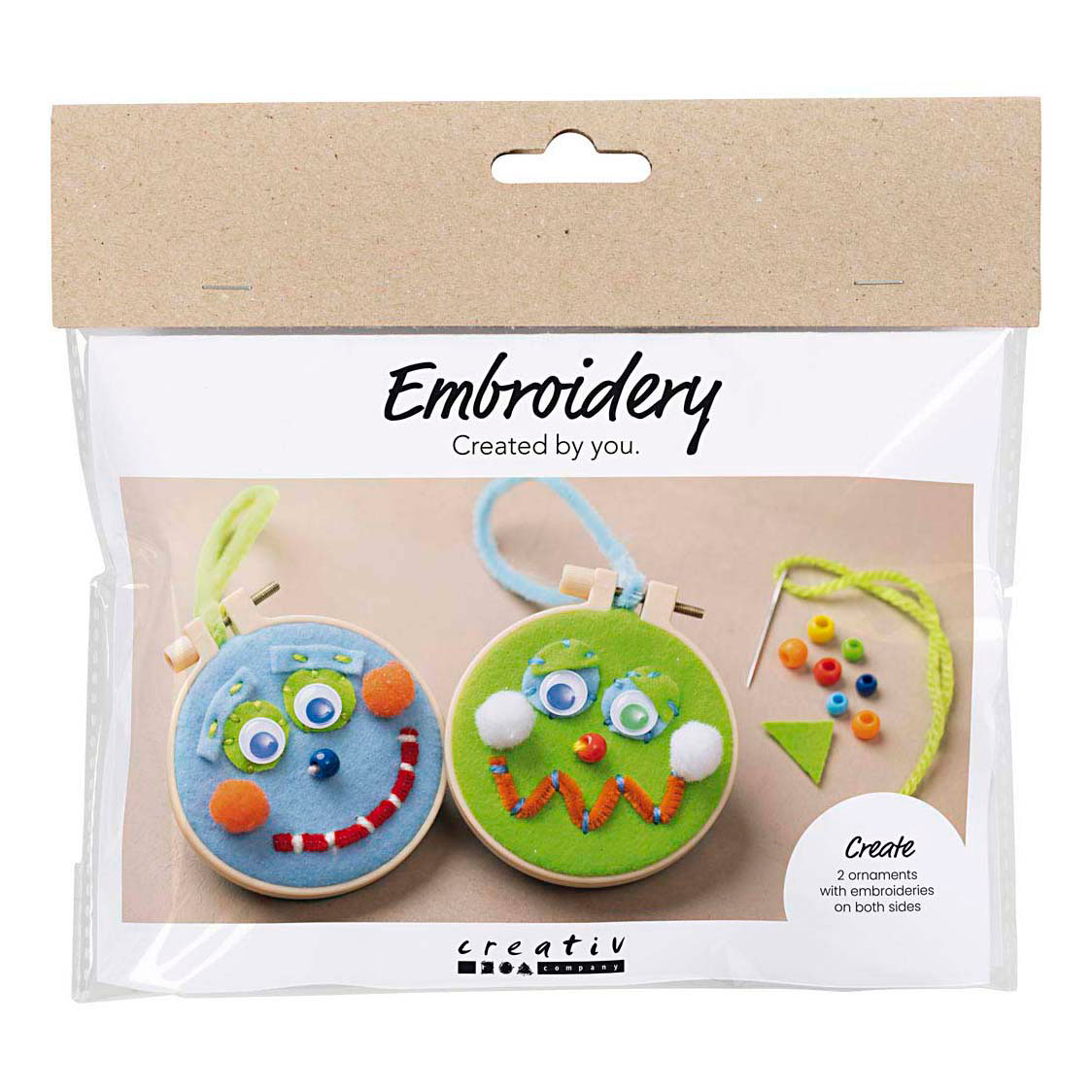 Mini-Hobby-Set Gesichtsstickerei Blau und Grün