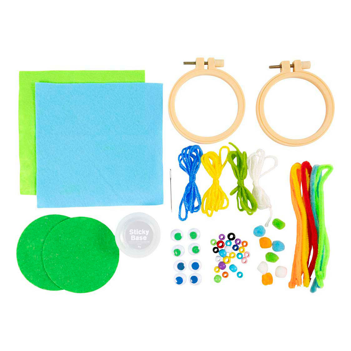 Mini-Hobby-Set Gesichtsstickerei Blau und Grün