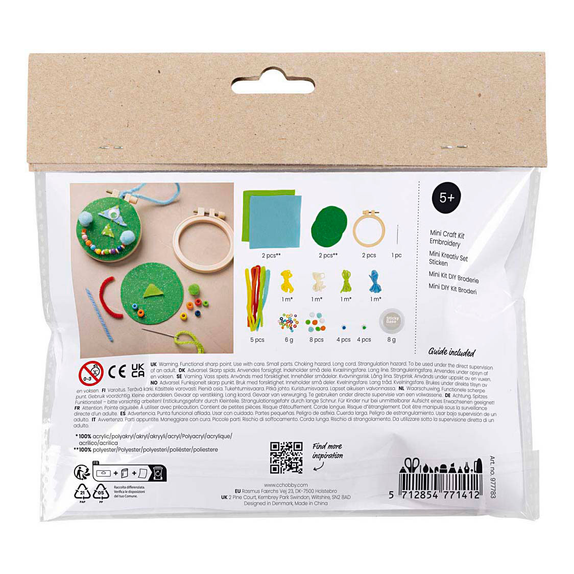 Mini-Hobby-Set Gesichtsstickerei Blau und Grün