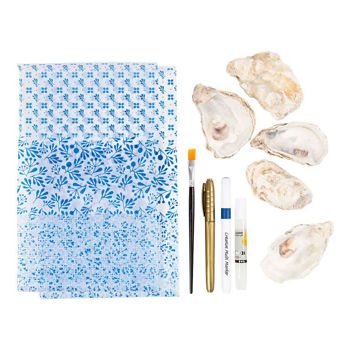Hobbyset Decoupage Oesterschelpen Blauw
