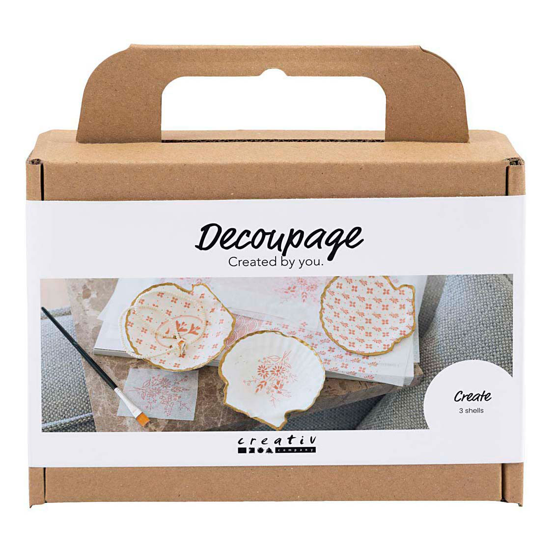 Mini Hobbyset Decoupage Mosselschelpen Lichtroze