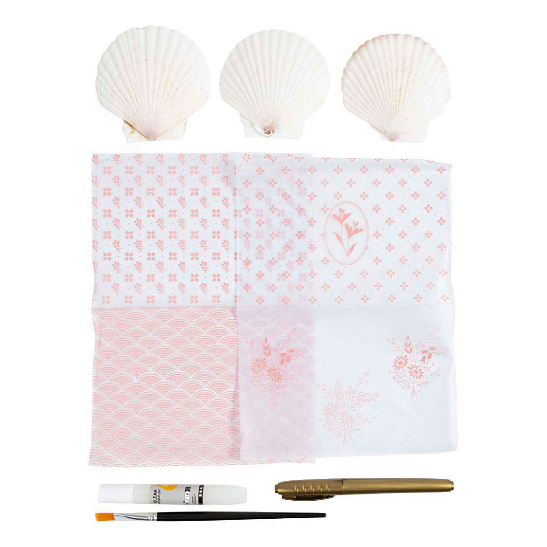 Mini Hobbyset Decoupage Mosselschelpen Lichtroze