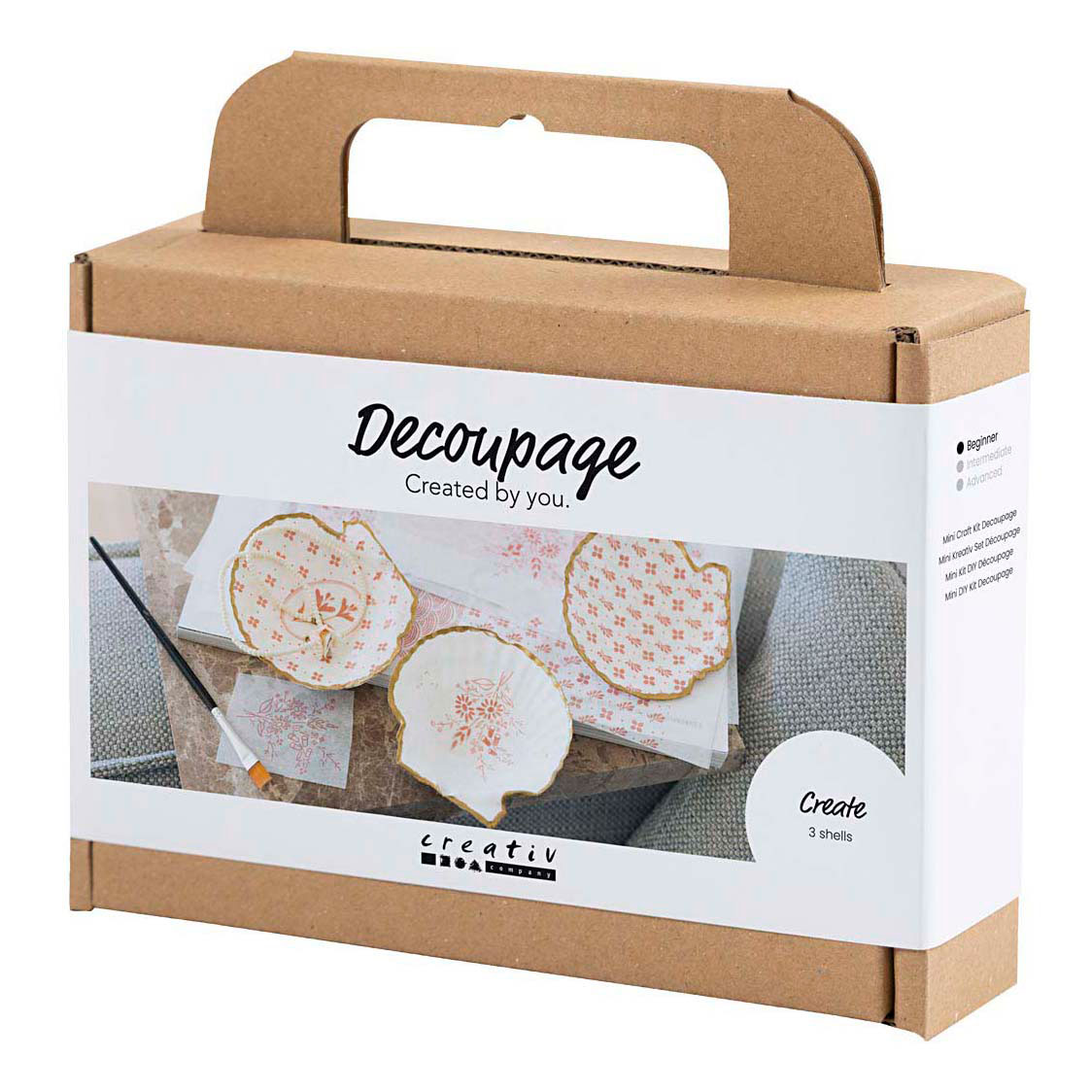 Mini Hobbyset Decoupage Mosselschelpen Lichtroze