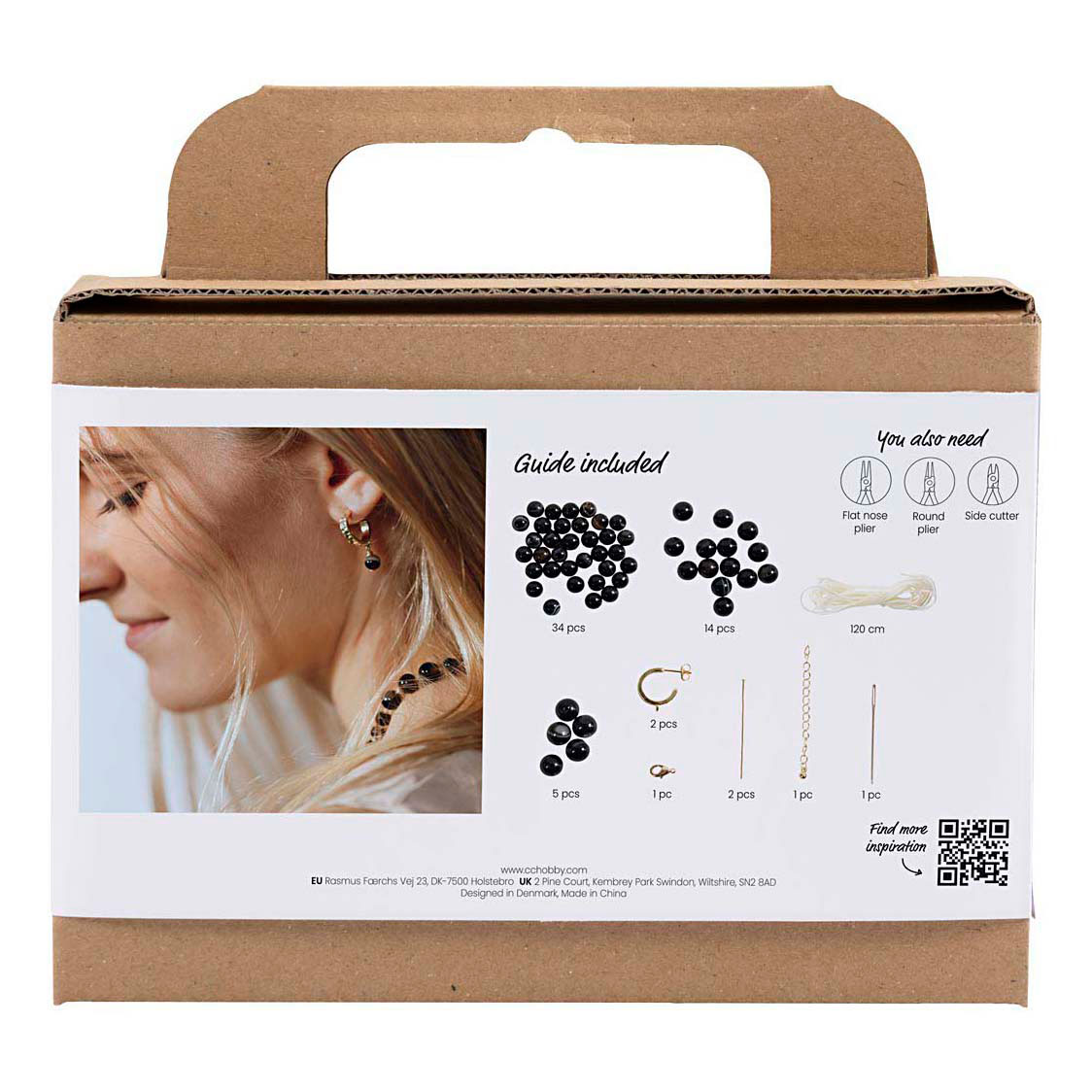 Mini Hobbyset Sieraden Halsketting en Oorbellen Zwart en Wit