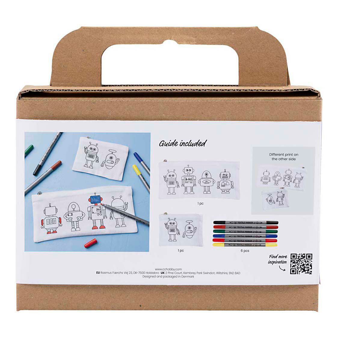Mini kit de loisirs créatifs Robot de décoration textile Couleurs primaires