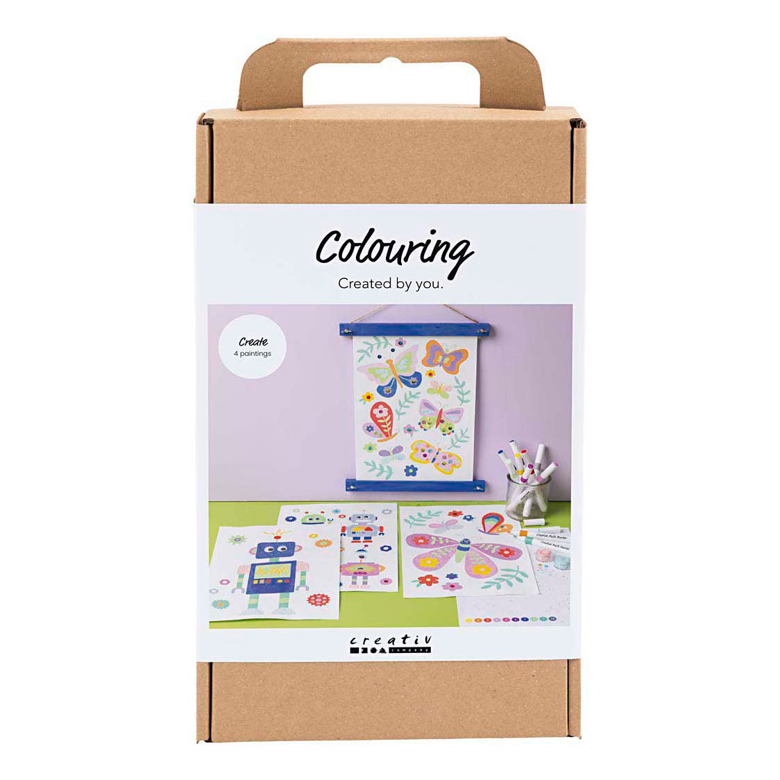 Malset „Schmetterling und Roboter“ in fröhlichen Farben