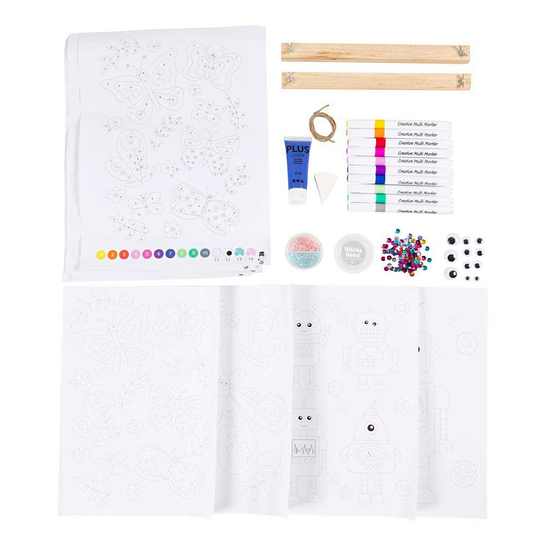 Malset „Schmetterling und Roboter“ in fröhlichen Farben