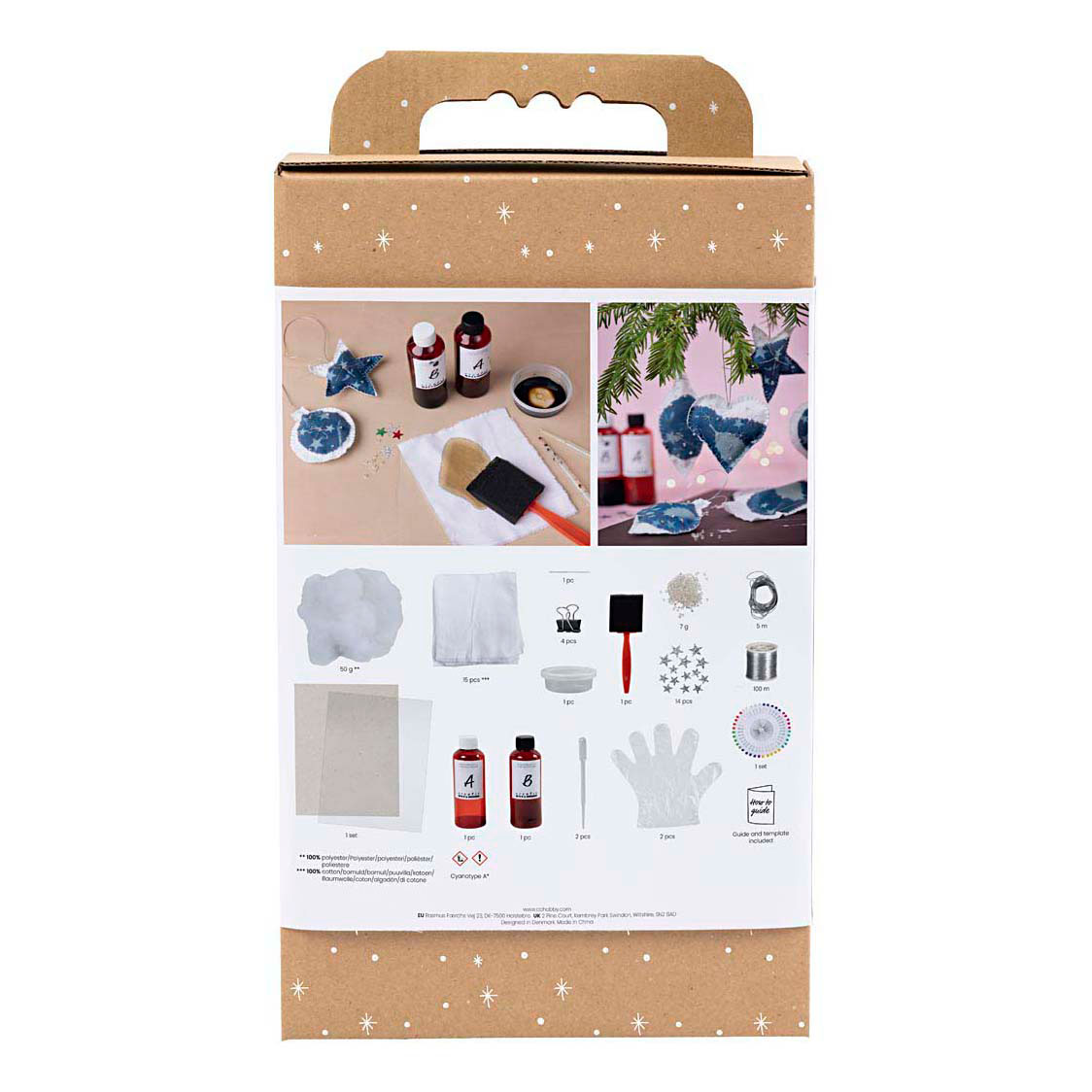 Hobbyset Cyanotypie Kerstdecoraties met Cyanotypie Blauw Hobbyset Cyanotypie Kerstdecoraties met Cyanotypie Blauw