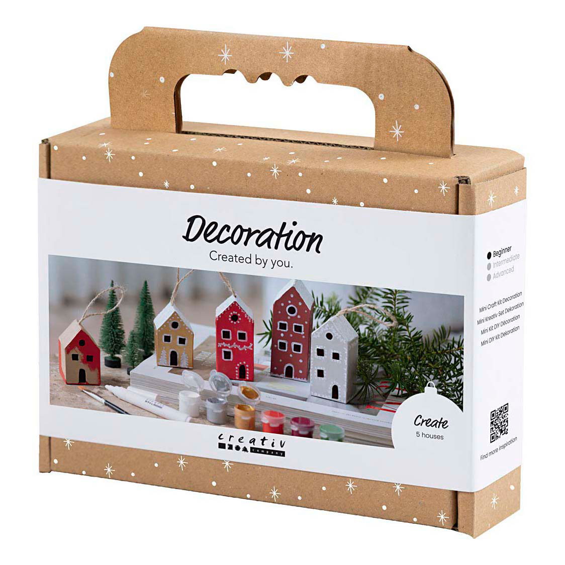 Mini Hobby Set Dekoration Häuser Weihnachtsfarben
