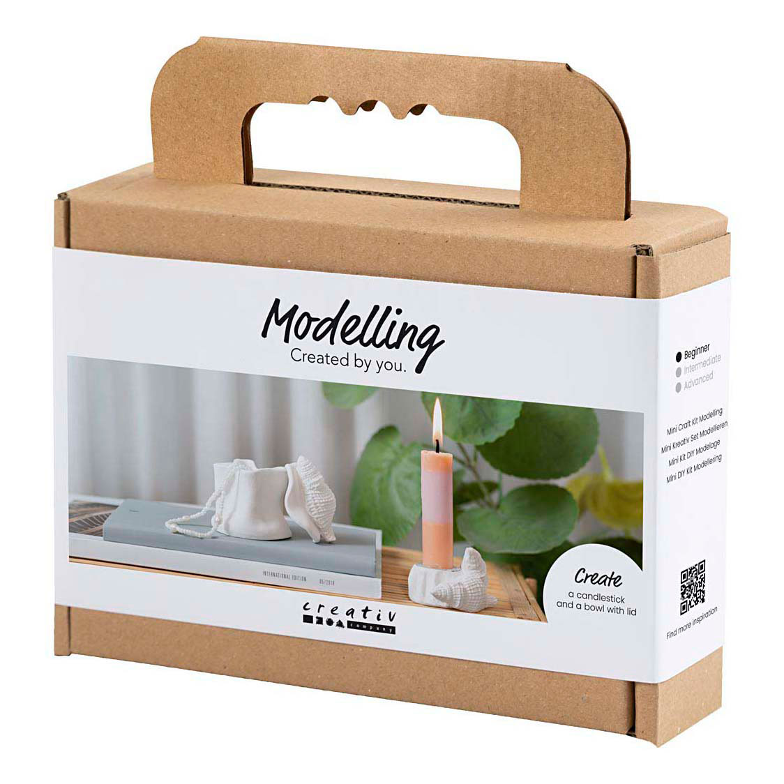 Mini Hobbyset Boetseren Kandelaar met Schelpen Off White