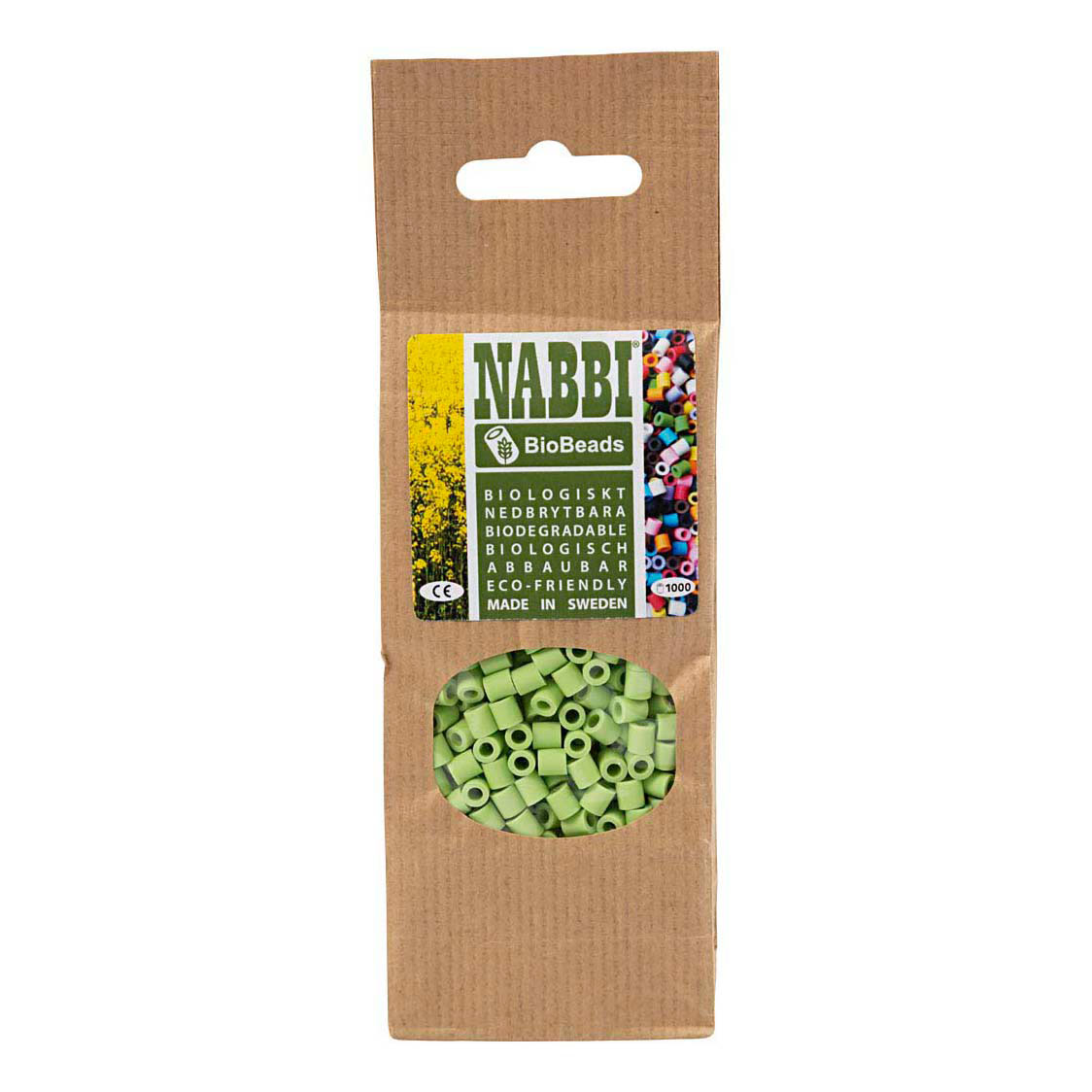 NABBI BioBeads 5x5mm Pastel Groen - 1000st.