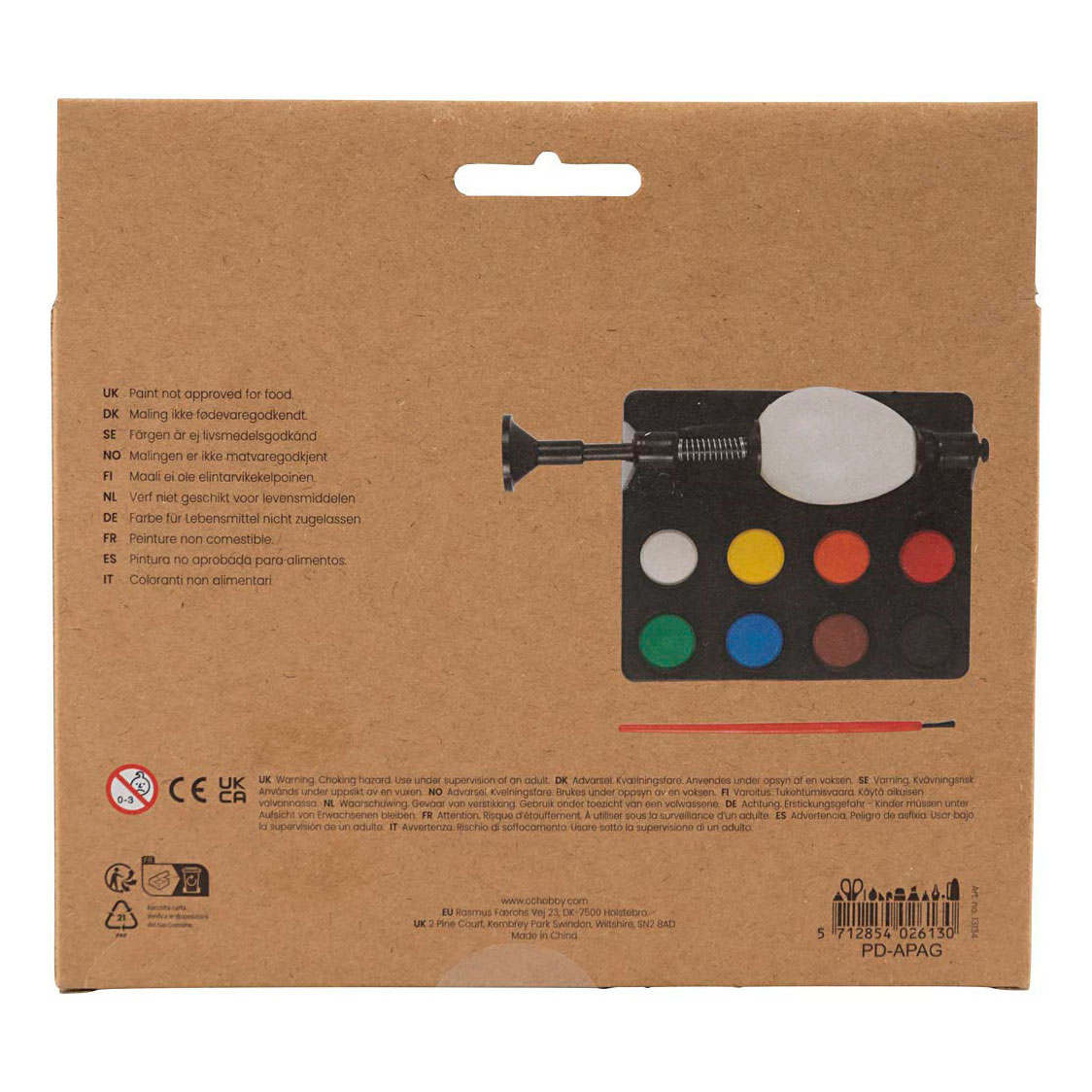 Moulin à peinture Egg Paint avec peinture et pinceau - Noir