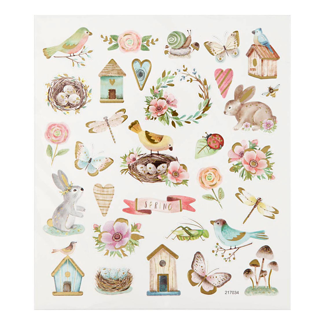 Planche d'autocollants Printemps et Pâques