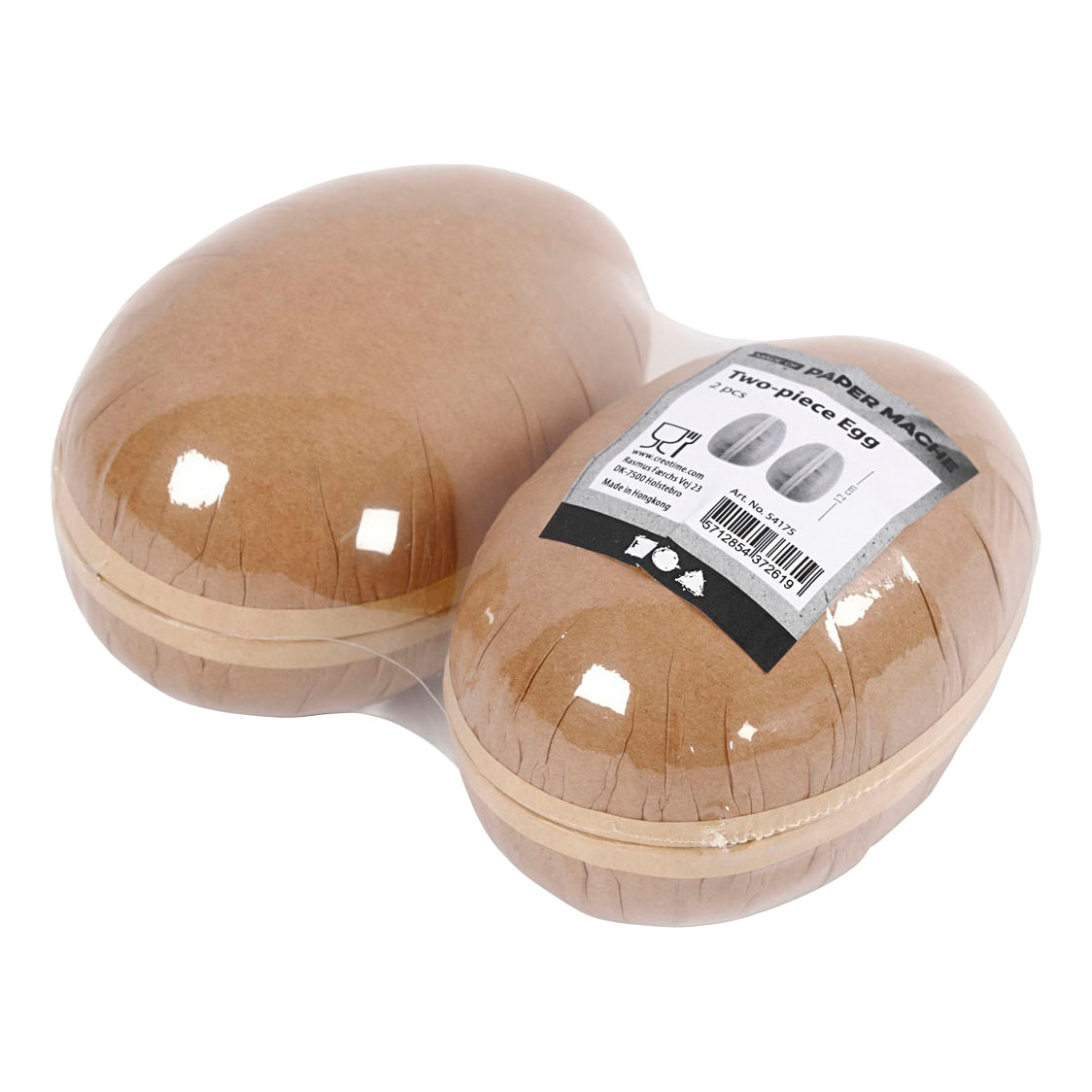 Œufs en carton en deux parties 12 cm - 2 pièces.