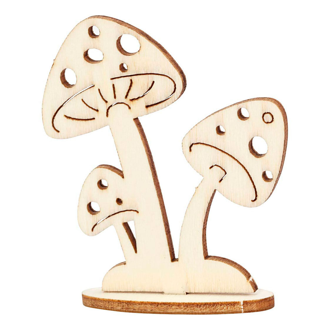 Figurines en bois à faire soi-même : lièvre, arbre et champignons
